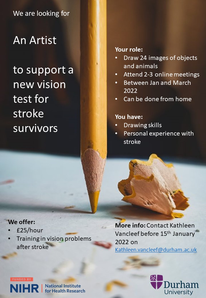 Paid opportunity for a stroke survivor or carer to get involved in research. 

Do you like drawing and want to help out with a new vision test for stroke survivors? Can be done from home.

Please share <a href="/NIHRinvolvement/">NIHR Involvement</a> <a href="/TheStrokeAssoc/">Stroke Association</a> <a href="/StrokePCP_NENC/">Stroke PCP</a> <a href="/brin1958/">Brinton Helliwell</a>