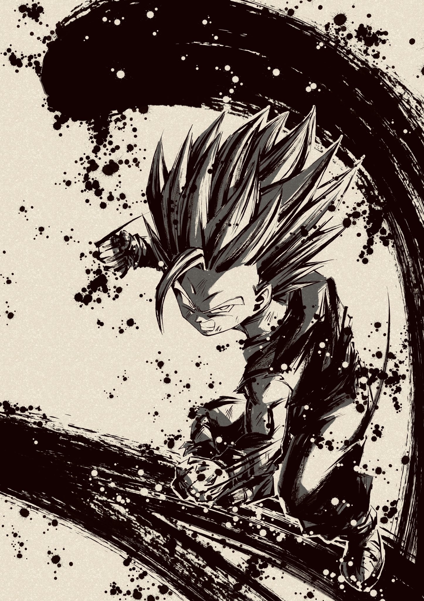 かず 孫悟飯 ドラゴンボール 墨絵 イラスト T Co Qau6ld5umi Twitter