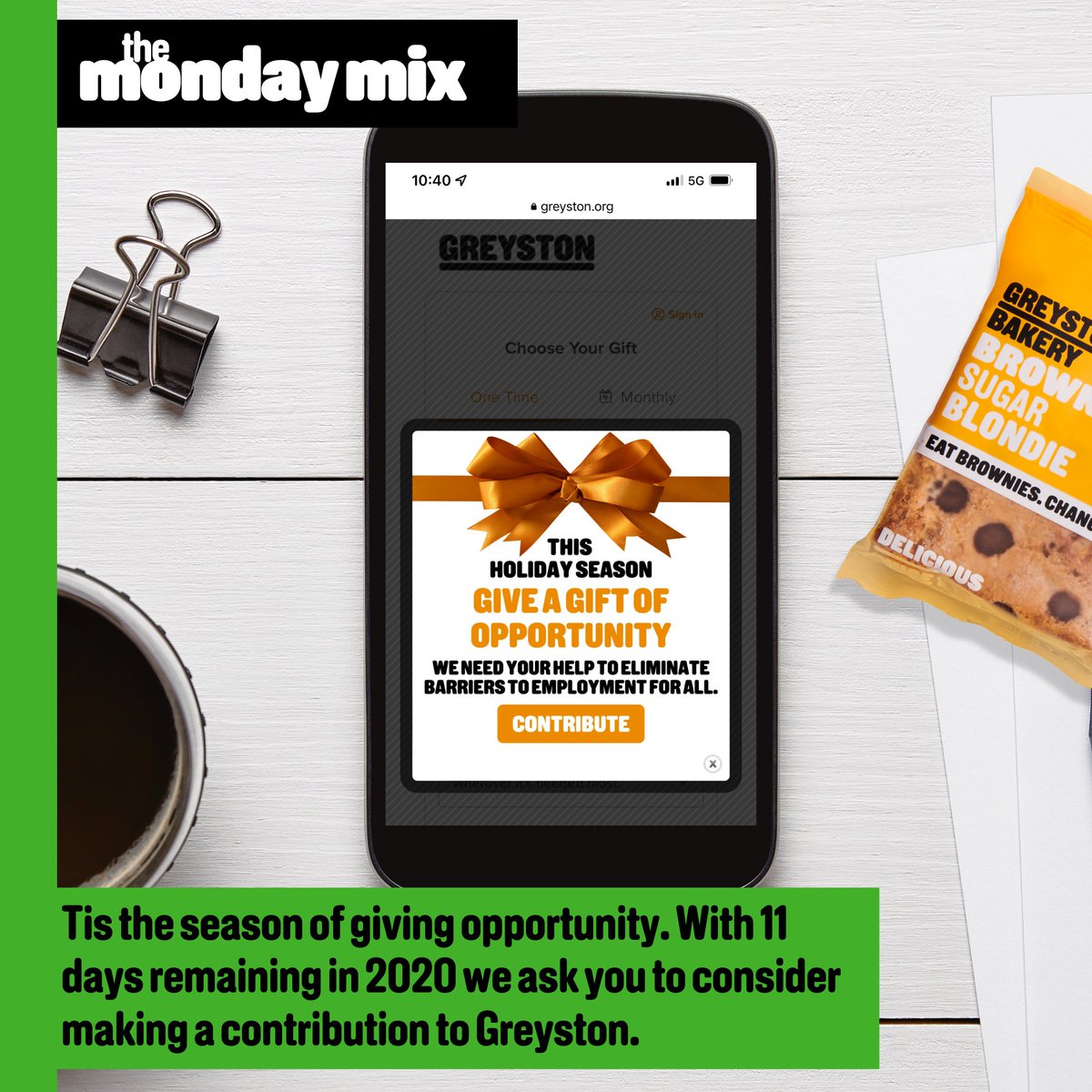 GreystonBakery's tweet photo. Happy Monday! Here's your Greyston Monday Mix: https://t.co/NKi2B7z0ar