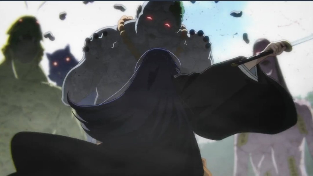 incorrect_jigo's tweet photo. Touma: When someone points at your black clothes and asks whose funeral it is, having a look around the room and saying 'Haven’t decided yet' is typically a good response

#Jigokuraku #HellsParadise https://t.co/EGouP1XkUf