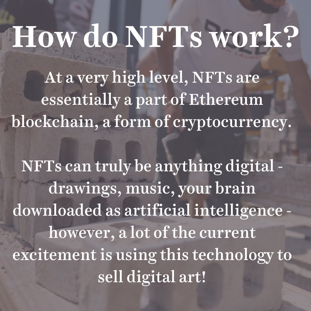 Education: NFTs represent an amount of Ethreum Blockchain however are represented in digital art, music, ai, and more!
.
.
.
.
#nft #nfts #eth #nfteducation #investmenteducation #investing #investing #masonry #masonrylife #bricklayer #bricklaying #cmublock