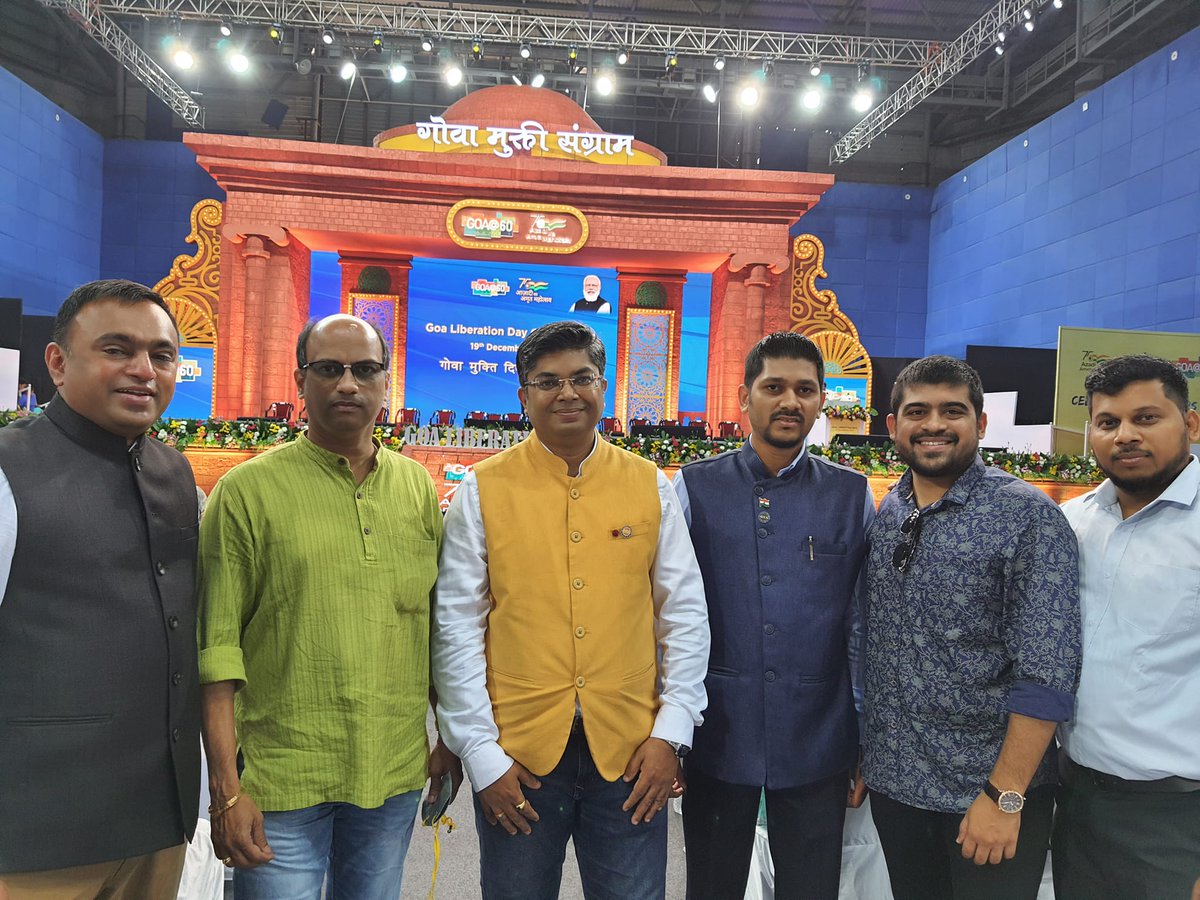 GoaTechGTA's tweet photo. GTA at the Goa@60 celebration. Hon'ble Prime Minister of India Shri @narendramodi addressed the audience. Huge prospects ahead for a better tomorrow! Wish you a very Happy Liberation Day. @PMOIndia @DrPramodPSawant @GoaITDept 
#AtmanirbharBharat #SwayampurnaGoa #ITisBetterinGoa https://t.co/jN4obmlIIr