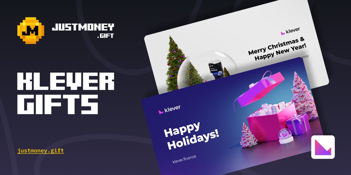 JustMoneyIO's tweet image. Did you know that on justmoney.exchange, besides purchasing $KLV on two chains you can also buy KLV Gift Cards? Be Klever and buy the right gift for your friends and loved ones.

🎁JustMoney.gift

#KLV #Klever #BSC #TRON