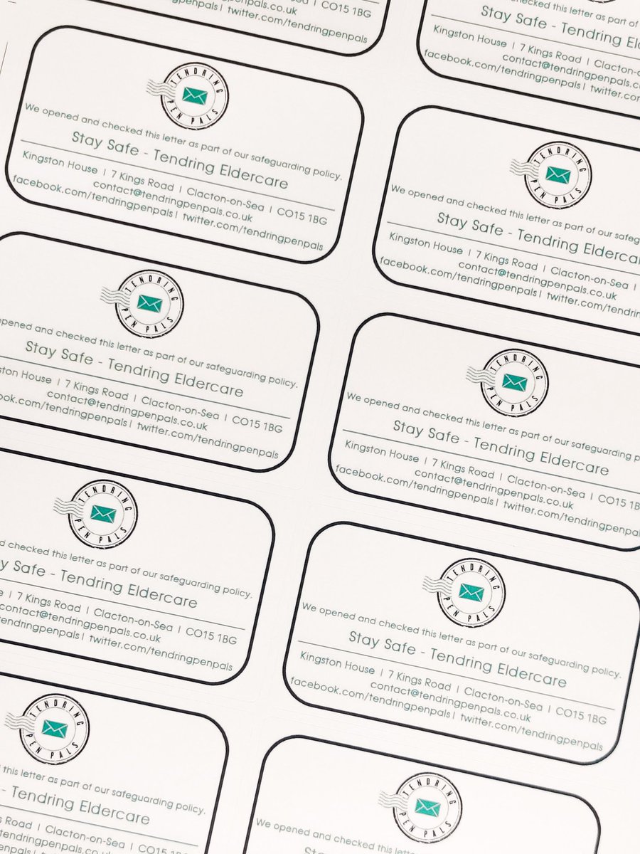 tendringpenpals's tweet photo. We seal our letters with a custom sticker to let everyone know they have passed our safeguarding checks and are ready to be sent out into the community ☺️ https://t.co/XLefwgtQzI