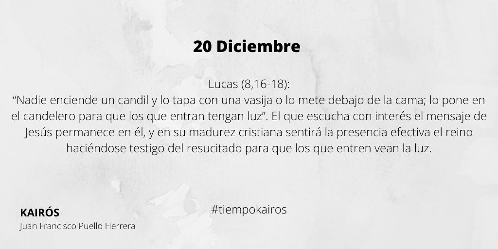 ComisionadoCBPC's tweet photo. 20 diciembre
Kairós
#tiempokairos #kairós #reflexión #lecturadeldia #JFPH https://t.co/PSFwLAsQeN
