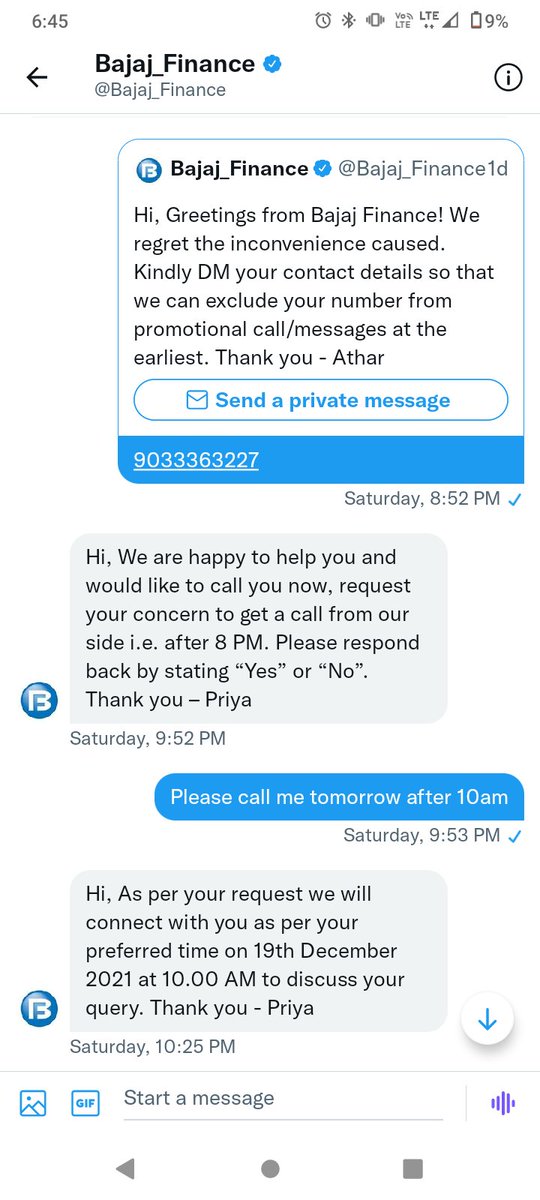 mehul6027's tweet photo. @Bajaj_Finserv @Bajaj_Finserv please check attached snap. Your team has already confirmed the same 2 days back.

Additionally, your helpdesk guys also confirmed the same over the phone, however, I am disturbed daily by calls and SMS

Hope one responsible person from @Bajaj_Finserv stop this. https://t.co/iyb1qyRvfo