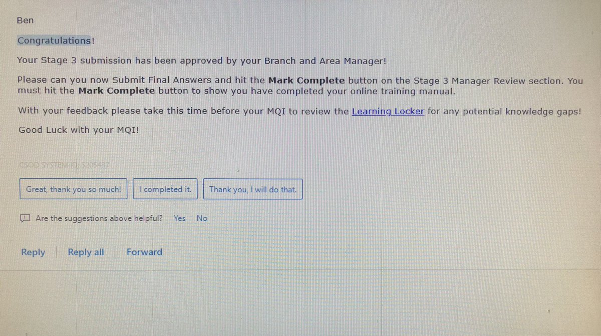 Stage 3 ✅
MQI Prep