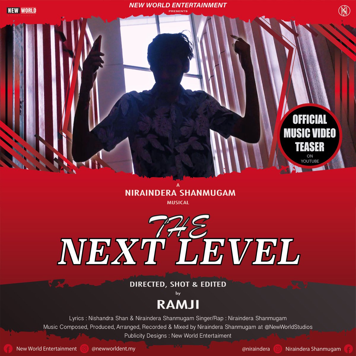 niraindera's tweet photo. New World Entertainment Presents 

The Next Level (Official Music Video Teaser 2021) - Out Now

YouTube : https://t.co/yfQBzpcbjd

A film by @Ramji0601 Ramji 
A @niraindera Musical

#thenextlevel #teaser #youtube #newtamilmusic #ramji #niraindera #newworld #newworldentertainment https://t.co/nq7ZW2Vw1b