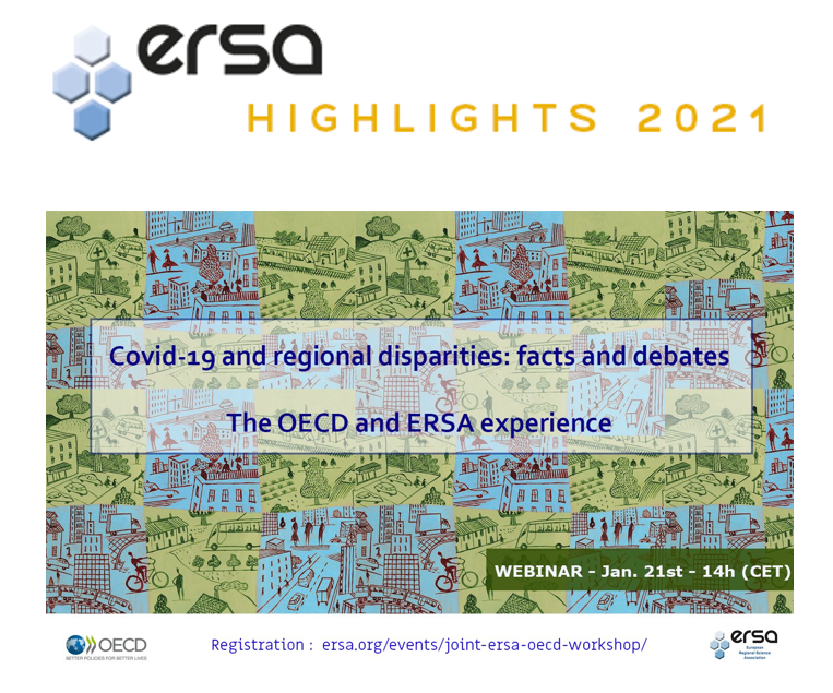 #ERSAhighlights2021

A great <a href="/OECD/">OECD ➡️ Better Policies for Better Lives</a> / <a href="/ERSA_org/">ERSA</a> webinar last january!
👉#COVIDー19 and regional disparities: facts and debates. The OECD and ERSA experience.

<a href="/paolo_veneri/">Paolo Veneri</a> <a href="/lblepage/">Bourdeau-Lepage Lise</a> @afaggian <a href="/OECD_local/">OECD SMEs, Regions, Cities & Tourism</a>