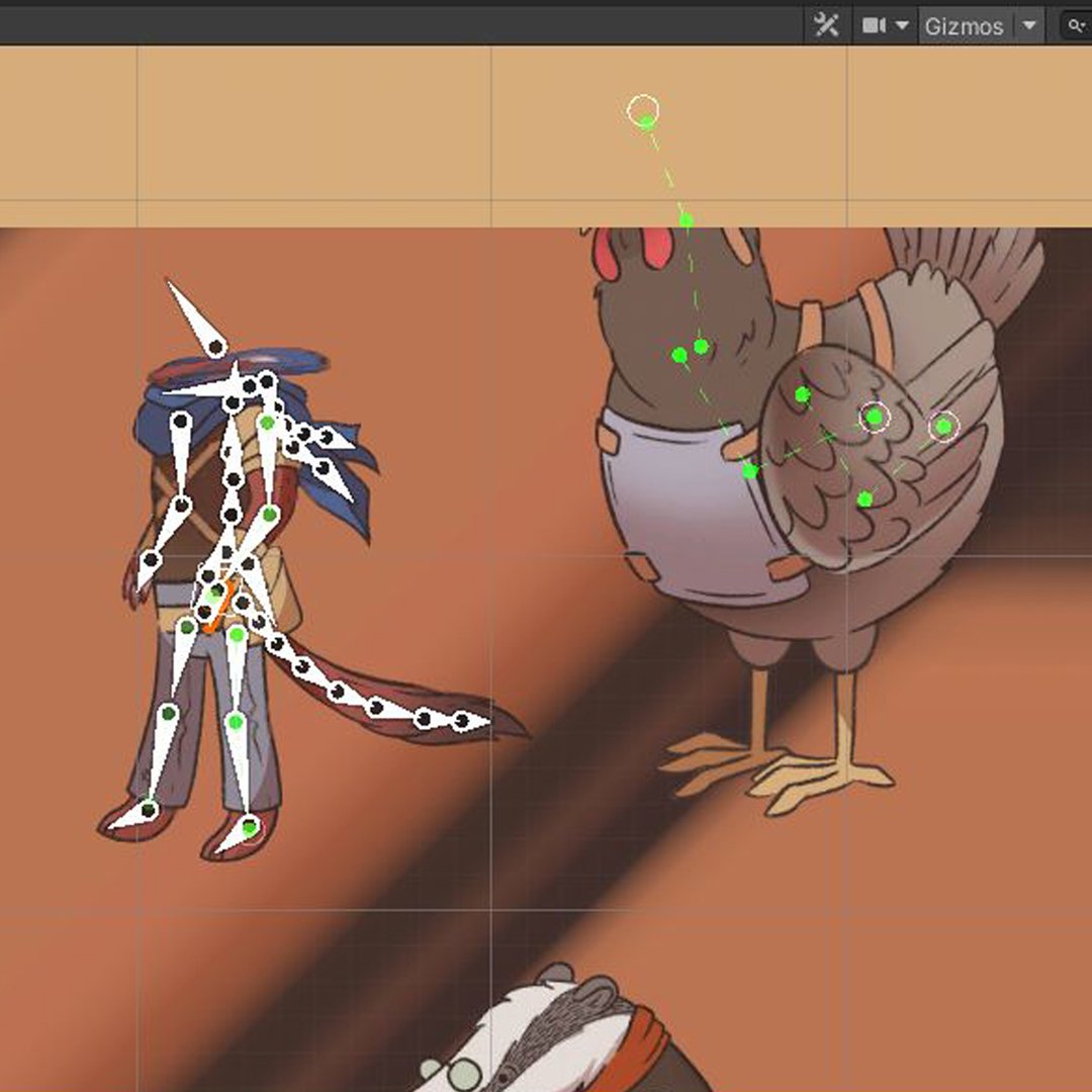 Sometimes the optimization of the Unity 2D bone system doesn't go as planned. Like when you start seeing spaghetti monsters instead 😁🎮

#indiegame #gamedev #indiedev #indiegamedev #bugs #madewithunity #animation