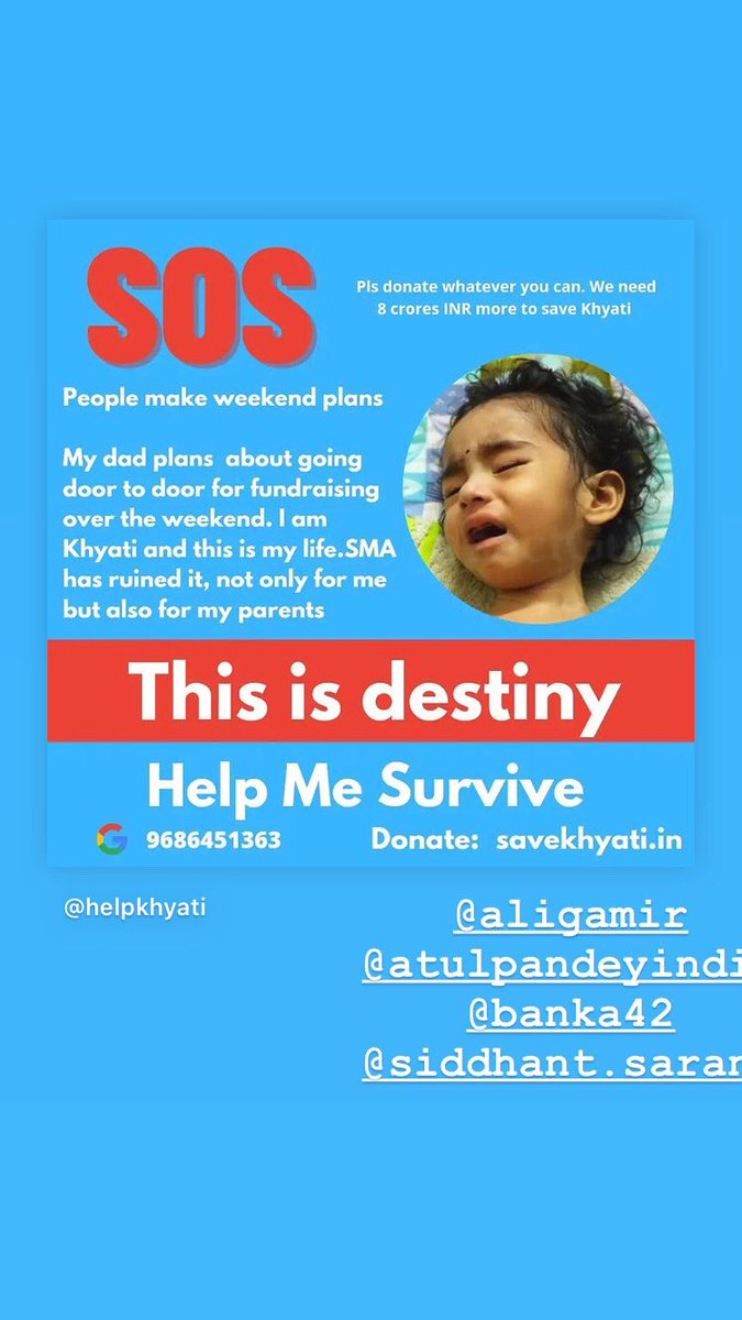 AdityaDubey2003's tweet image. Since Oct hav been so distracted by #AirPollution etc that forgot that I m failing a kid who is counting on us for survival.

@HelpKhyati mission has slowed while I was busy collecting awards.

So sorry for being irresponsible.

Now will do nothing else till we complete this.
1/6