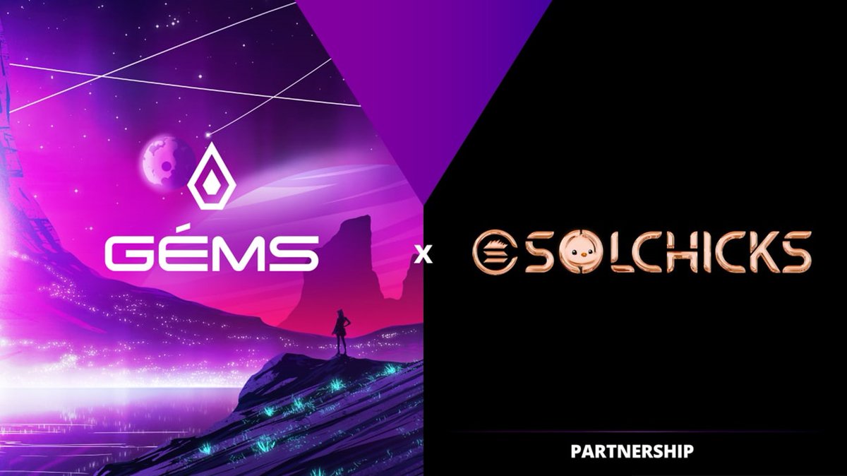 artisse_ai's tweet photo. #SolChicks are extremely excited to confirm our strategic partnership with GEMS📢

@gemsgg_official is an Esports, #NFT, social-sharing portal and O2O platform with a unique ecosystem designed to connect worldwide crypto-gamers and turn GameFi into the next Esports. https://t.co/XlfcNxNsHp
