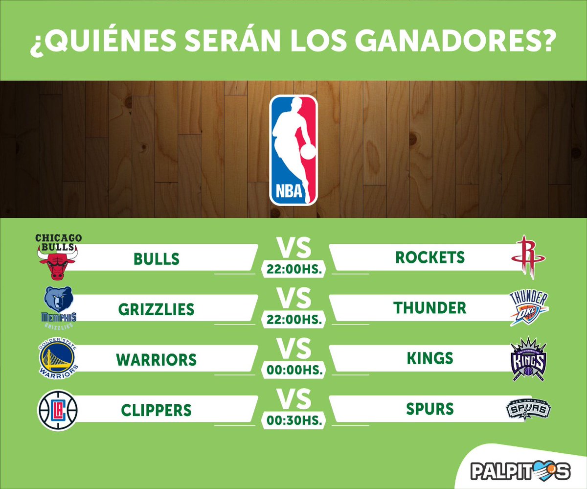 😃 ¡Comenzá la semana con mucha acción en la #NBA! 🏀 ¿Cómo va a ser tu jugada en @palpitosok con estos partidos? ¡Aprovechá la promo #CombinadaNBA y ganá hasta un 50% más! ➡️ bit.ly/3yzWaDH