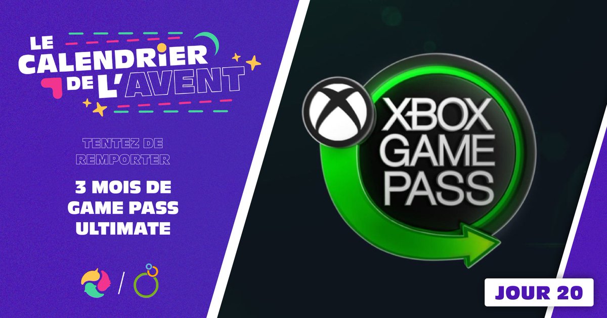 Xboxygen's tweet image. 🎅 #Concours - Jour 20

🎁 Un abonnement Xbox Game Pass Ultimate de 3 mois est à gagner ! 400+ jeux à découvrir, dont Halo Infinite et Forza Horizon 5.

🔁 RT et tweet avec #NoëlXboxygen
✅ Follow @Xboxygen et @EnebaFr

🍀 TAS 21/12
#Xbox