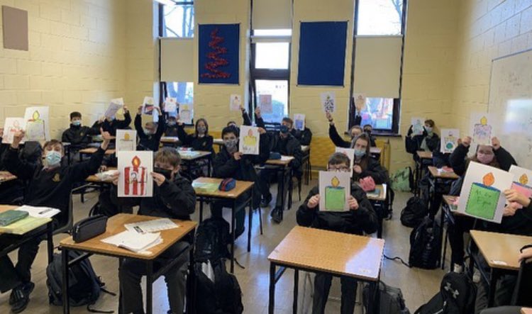 StudentsOfLCC's tweet photo. Here are a few more images of the 6 1st year classes who participated in the Candle Competition! Well done everyone 🎉@amnesty https://t.co/rFJOzQbNyU