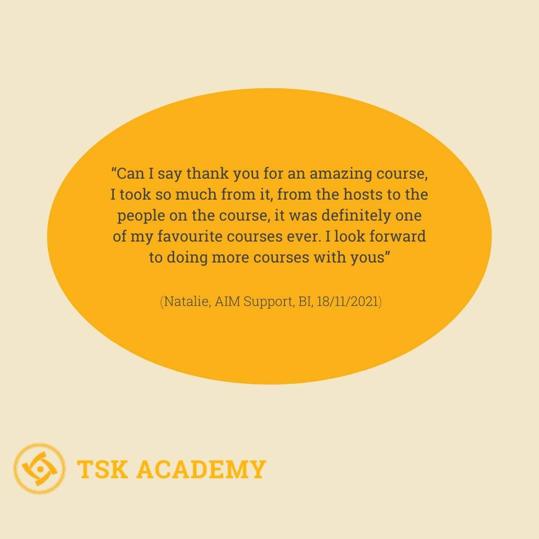 Lovely review from Natalie who took part in our Behaviour Interventions and Understanding Complex Needs course in November. Thank you so much, we really appreciate it 🥰

#tskacademy #complextsk #autismacceptance #sensoryprocessing #understandingbehaviour #specialneedsassistant