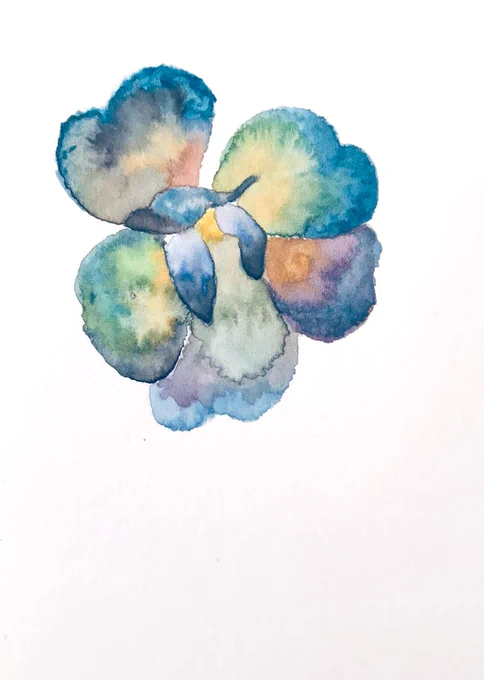 絵をはじめたばかりの生徒Eさん。「空想でしか描けません…」と言うけど、3週目にして素晴らしい才能を発揮してる。色がすごくいい。 
