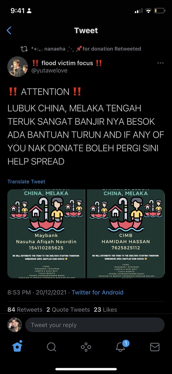 jinolatte's tweet photo. DONATION UPDATE ‼️
Donated to Mangsa Banjir Lubok China
RM 150.00
Current balance : RM 635 (include spay yang belum clear)
#MYENHelp https://t.co/2KakzwigwL