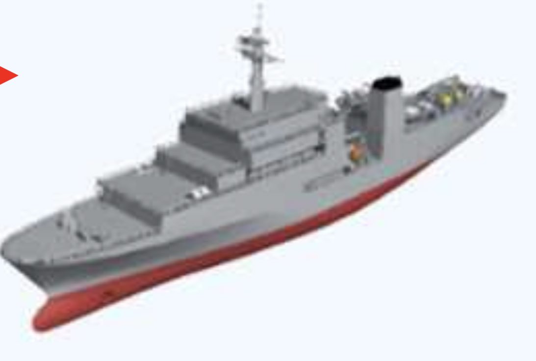 令和7年度末に除籍予定の海洋観測艦「わかさ」代替艦。 敷設艦「むろと