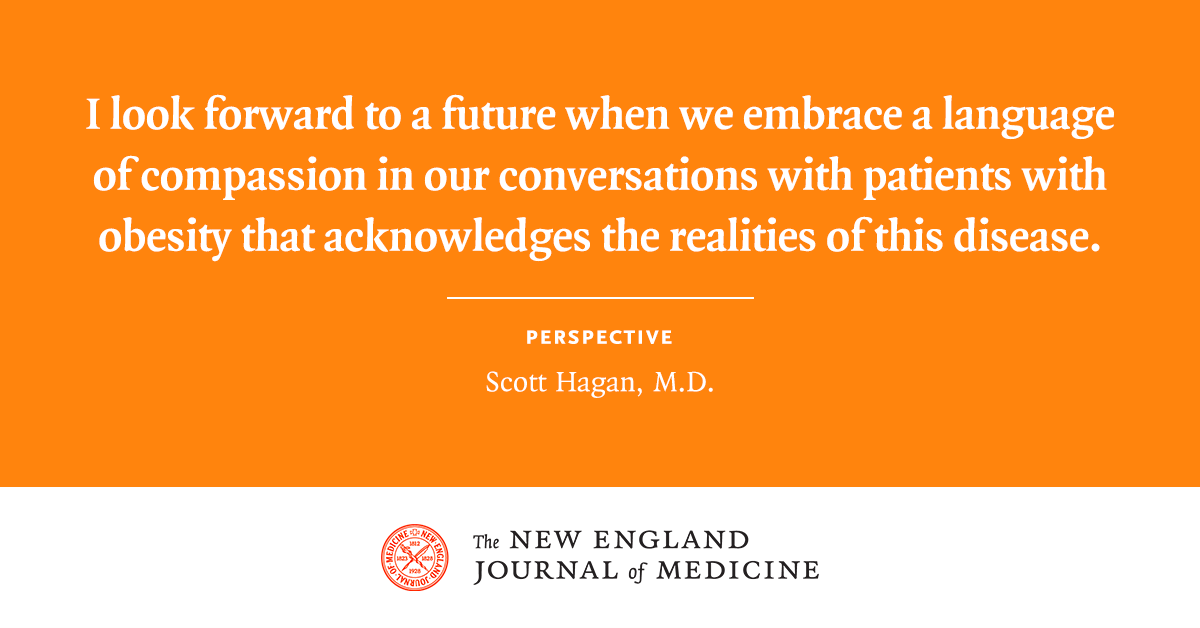 NEJM's tweet image. Weight bias remains common in health care settings, and many practitioners believe that obesity results primarily from lifestyle choices. But diet and exercise interventions alone consistently fail to maintain substantial weight loss. nej.md/31YT14v
