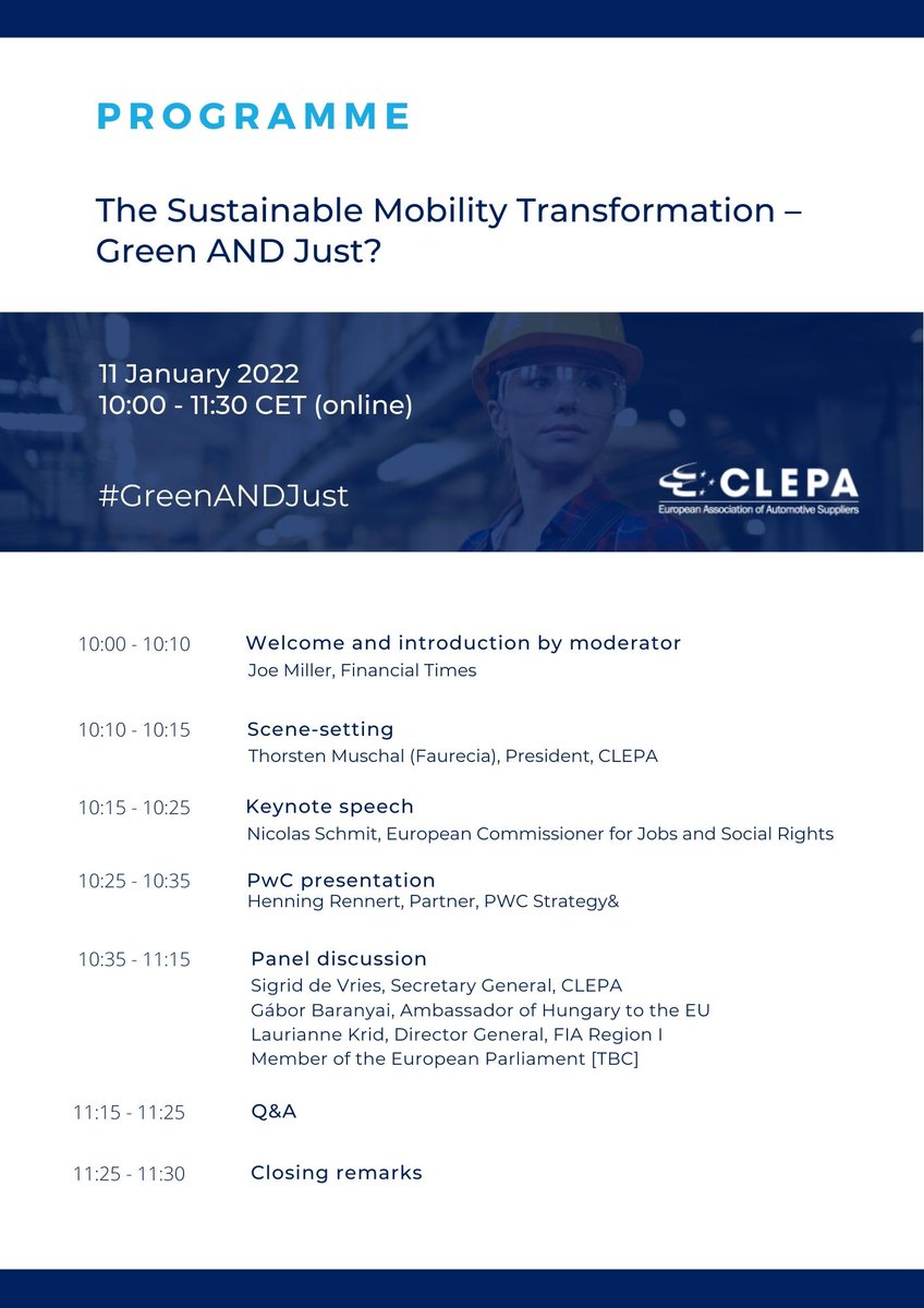 CLEPA_eu's tweet photo. #DebatingMobility - The beginning of 2022 already comes with a packed agenda!
➡️Have a look at the full programme of our upcoming policy event on 11 January, and register today: https://t.co/X6LNh8nwZa
#GreenANDJust https://t.co/U9bpGi7kf6