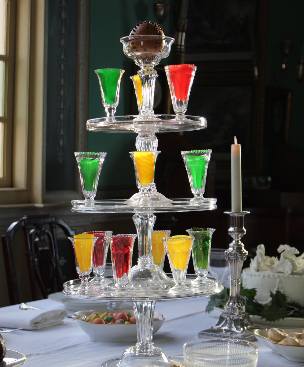 MountVernon's tweet photo. The centerpiece of this dessert course is a pyramid of jellies. The colorful dessert of sweet gelatin flavored with spices and fruit was skillfully prepared by enslaved cooks: Hercules, Nathan, Doll, and Lucy.
#18thCenturyEntertaining #HowTo18thCentury https://t.co/QU48S2GrAL
