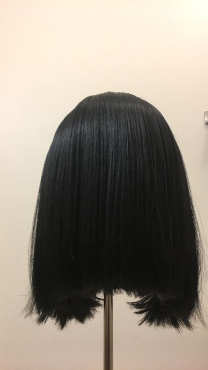 AcinaArtist's tweet photo. Said wig, before the cut &amp; style!
The mannequin head was a little crooked by the way so I did my best 😂 https://t.co/ZNEyXKD2VG