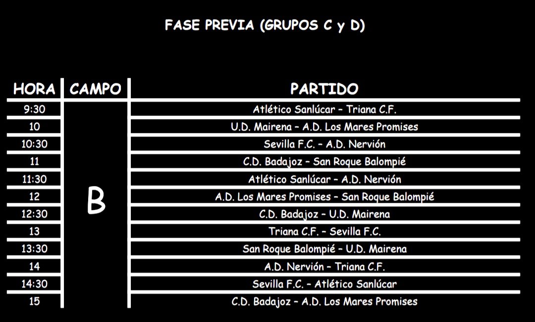 CupBormujos's tweet photo. 📣 CALENDARIO | Fases, campos, horarios, partidos...🏁 ¡Ya tenemos calendario!💥 El fútbol base más 🔝 nos espera⚽😍
#BormujosCup https://t.co/jDk5Puzs0l