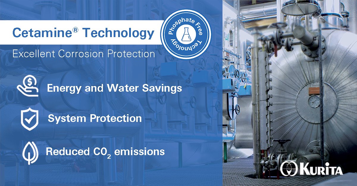 KuritaGlobal's tweet photo. Kurita's Cetamine® Technology provides excellent protection against corrosion in #BoilerSystems, #SteamGenerators and #ClosedSystems.

Based on surface-active film-forming substances a protective Cetamine®-film is formed on all system surfaces.

➡️ https://t.co/TeVupLLKw4 https://t.co/JshD2BDugM