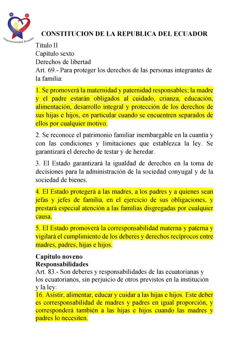svillarreal72's tweet photo. @bessygranjaOK En #Ecuador la #PreferenciaMaterna MATA a #InterésSuperior de los Niños..
Ahora que la @CorteConstEcu declaró la INCONSTITUCIONALIDAD de la PREFERENCIA MATERNA, el #CódigoNiñez debe restituir el #BienestarSuperior a los NIÑOS y corresponsabilizar a papá y mamá en igualdad. https://t.co/HnsCjgXUqG
