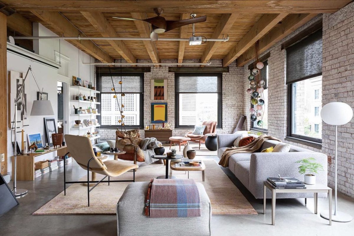GharaLondon's tweet photo. We are feeling very inspired by this industrial style loft in Vancouver, designed by the talented @falkenreynolds . What better way to introduce comfort and an elegant colour palette inspired by its surroundings than with a Jan Kath designed rug? Beautiful work! https://t.co/6SPdDoQ23Y