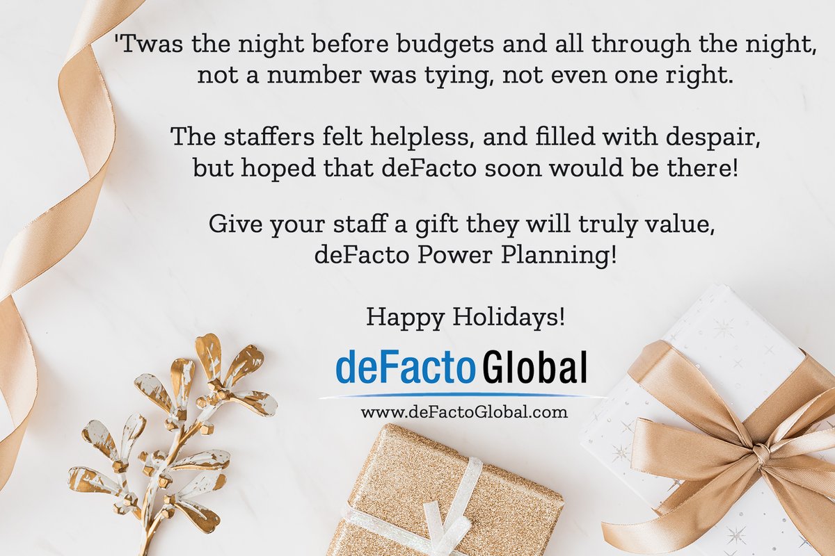 Give your staff a gift they will truly value this Holiday Season - deFacto Power Planning! #FPandA #FandO #happyholidays #finacialreporting #powerbi #integratedplanning #microsoft #happynewyear #budgeting #powerplanning