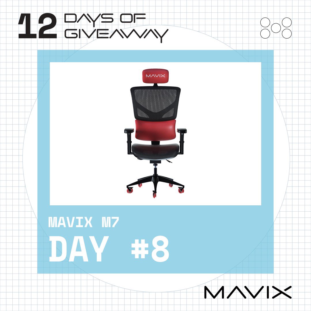 mavixchairs's tweet photo. 🎁 12 Days of Giveaways 
😁 Day 8
❤️ Mavix M7

Entry requirements in the comments ⬇️ https://t.co/wtD5DzhVJA