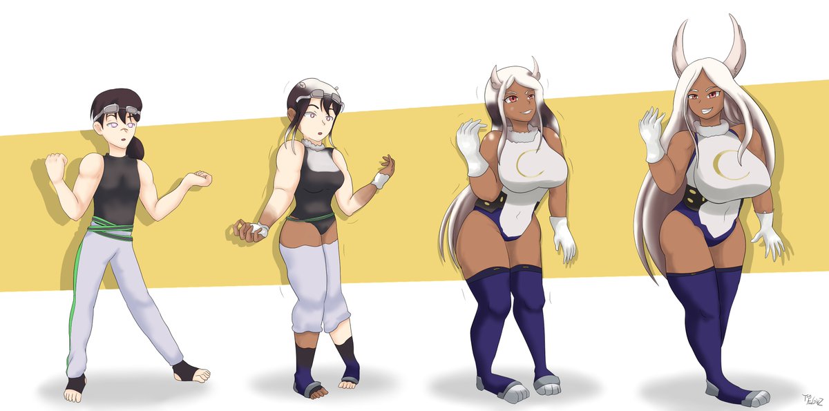 ThatFreakGivz's tweet photo. Athletic as Eastern Bunny 

 A patreon request for  TgFanatic8  , OC transforming into Rumi/ Mirko from MHA.

#transformation #sequence #ftftf #Racechange #mirko #female2female #MyHeroAcademia #RumiUsagiyama #MHA https://t.co/Er4XXFiKTI