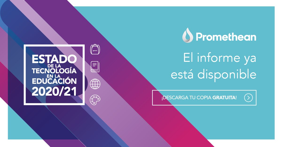 Descarga el 1er informe de <a href="/PrometheanES/">PrometheanES</a> sobre el “Estado de la Tecnología en la #Educación" en #España. Descubre las opiniones de más de 850 educadores sobre temas como: las prioridades estratégicas de los centros, la formación del personal y mucho más: bit.ly/3mifIr6
