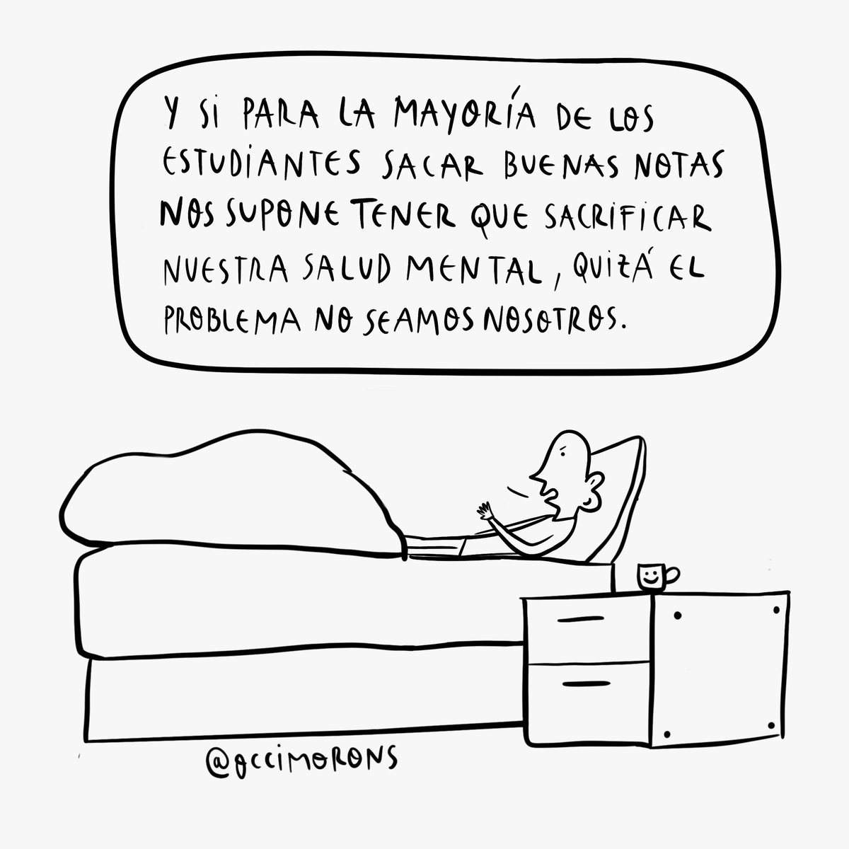 occimorons's tweet photo. Sacar buenas notas ¿a costa de nuestra salud mental?  Historieta ⬇️ https://t.co/0EUAezy3tW