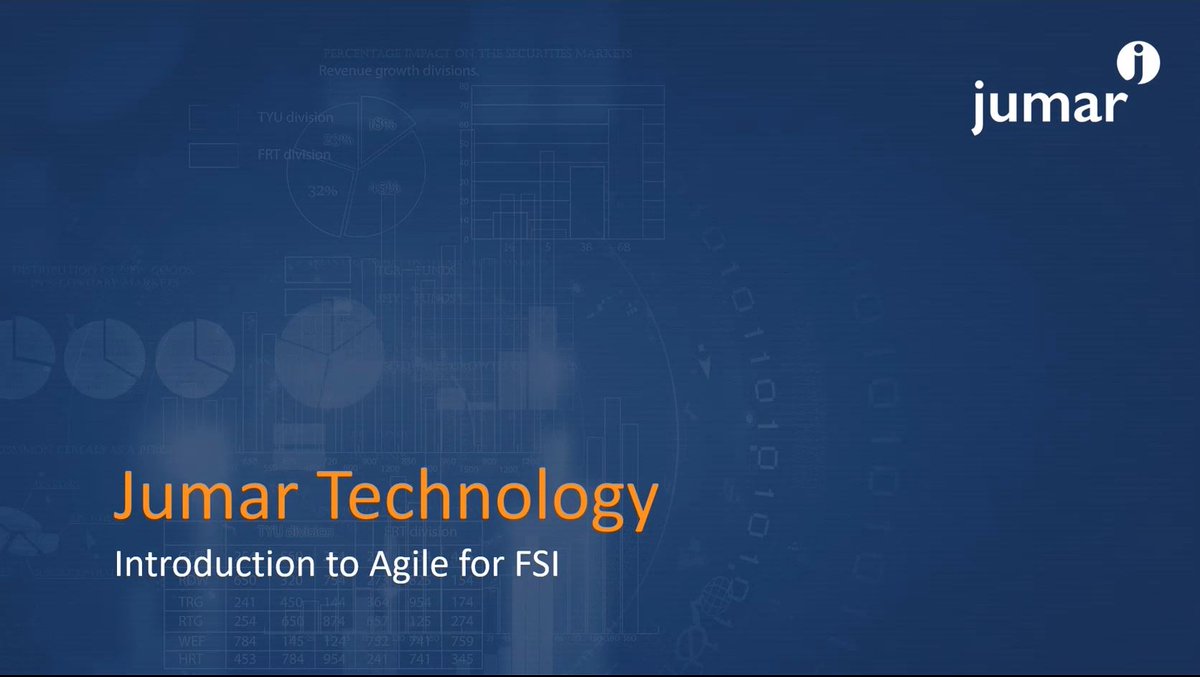 JumarTechnology's tweet image. Did you miss our webinar "An introduction to agile for FSI"?  So that you can watch it at a time suitable to you, a recording is now available.  Visit: youtu.be/PNEuG88Dc1E
#agile #agilesoftwaredevelopment #financialservices