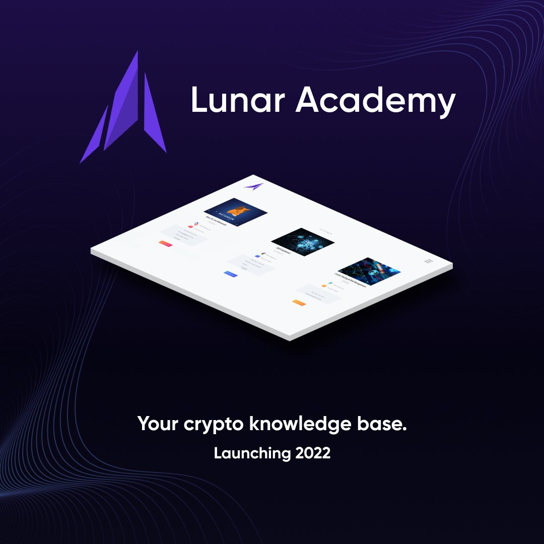 LNRDAO's tweet photo. We're excited to announce the latest addition to the Lunar Ecosystem: Lunar Academy.  We'll soon be offering free access to a number of online courses &amp; resource materials.  Launching 2022 https://t.co/5xVrcnhIae