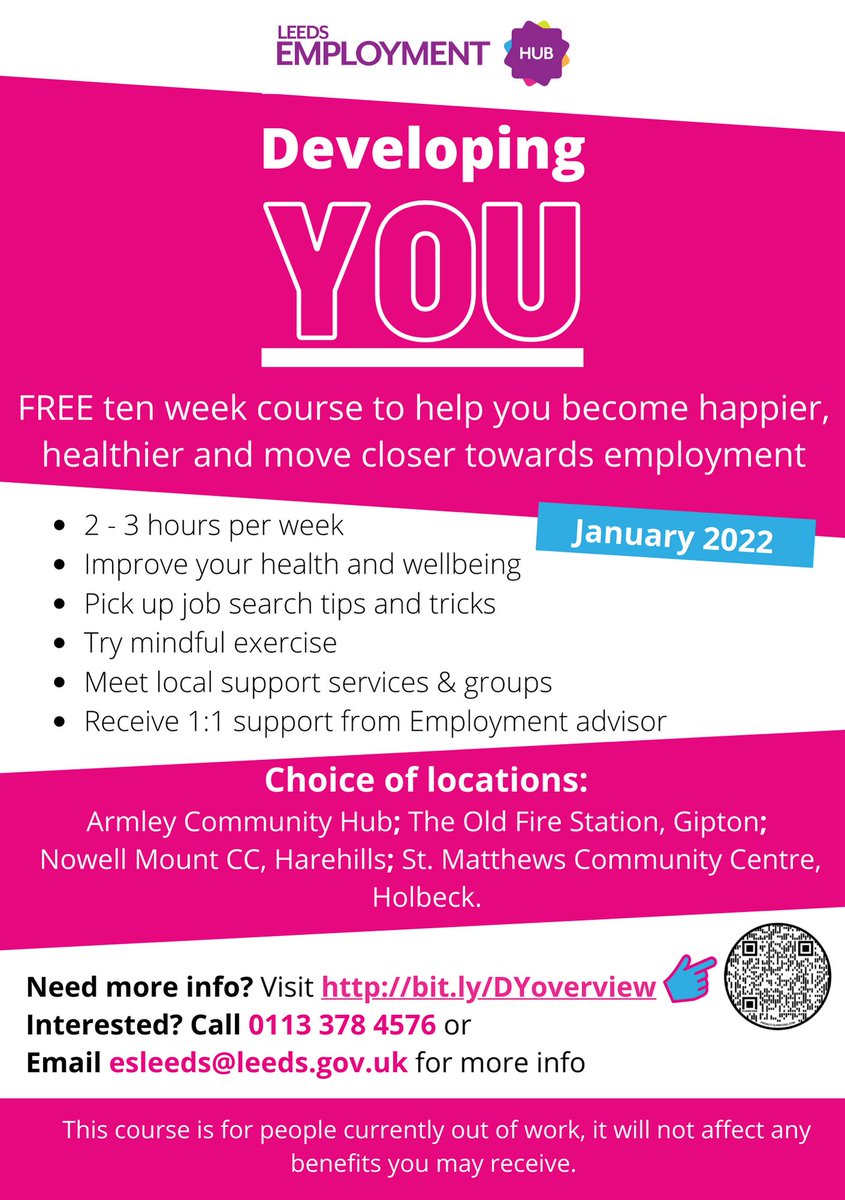 Our Developing You course details.