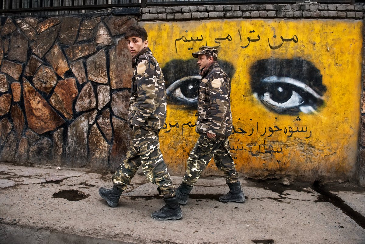 The ArtLords are a group of Afghan artists whom I photographed that painted murals in Kabul to promote peace and hope. Over the past few months, the Taliban have destroyed or painted over their works.