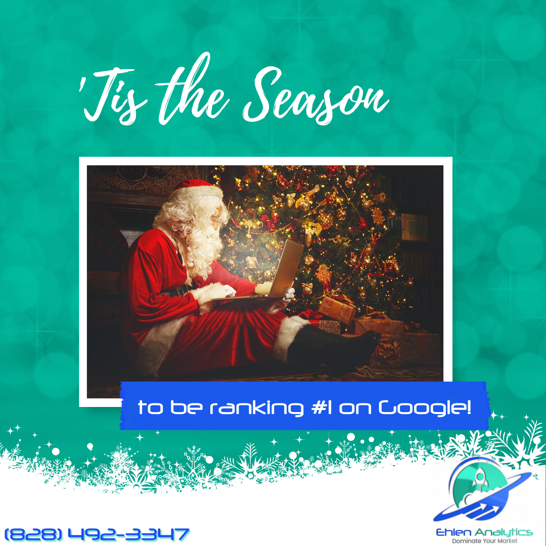 EhlenAnalytics's tweet photo. 'Tis the season to be ranking #1 on Google! 🎁

If #1 search engine rankings and new leads are on your wish list this year, Ehlen Analytics is here to help! Our SEO strategies will get your business on the map. 🎅

#EhlenAnalytics #DigitalMarketing #DominateYourMarket https://t.co/F17MwHuJIv