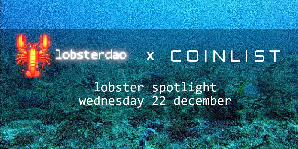 10b57e6da0's tweet photo. GM! 😎 Y'all invited to our spotlight session with @CoinList tomorrow - there will be A LOT of alpha to share. 

We're waiting for every single one of you, Lobsters! https://t.co/GpmqLVd9Rz