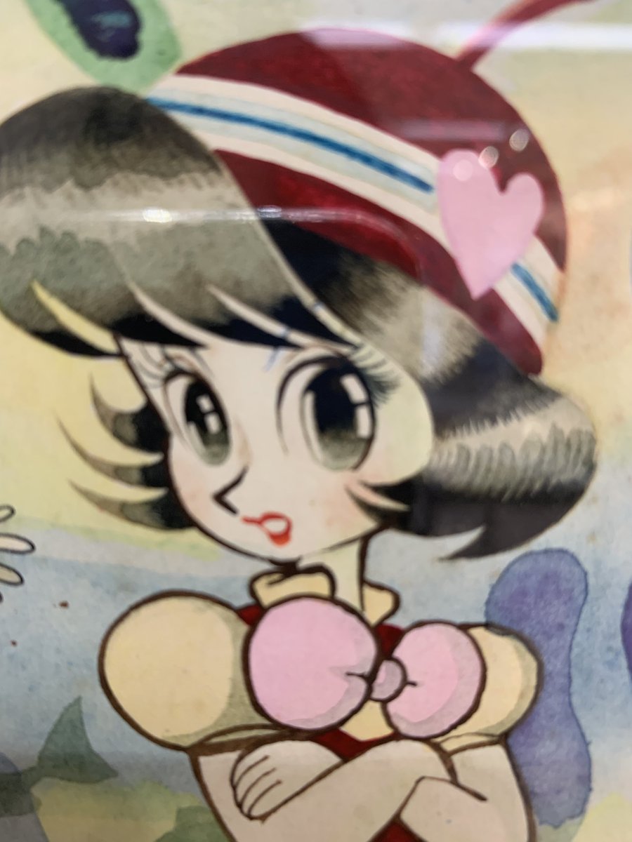 鈴木光明展の展示替えを見に、米図も行きました!
「美原ジュン」という登場人物の名前に笑いましたが😊解説読むと、岩本という男性キャラも出てきたのね。岩本は和田慎二先生のご本名ですよ〜
そしてカラー画の目のグラデーション、綺麗✨ 