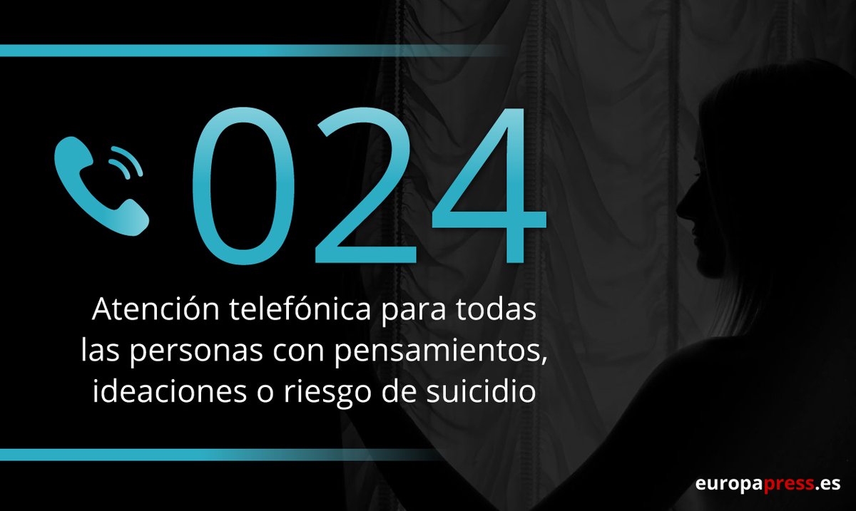 europapress's tweet photo. El número 024 atenderá tentativas de suicidio. Es una línea de alcance nacional, anónima, gratuita, confidencial  https://t.co/uNH5LQ3MDD https://t.co/wuJBRB9Mzp