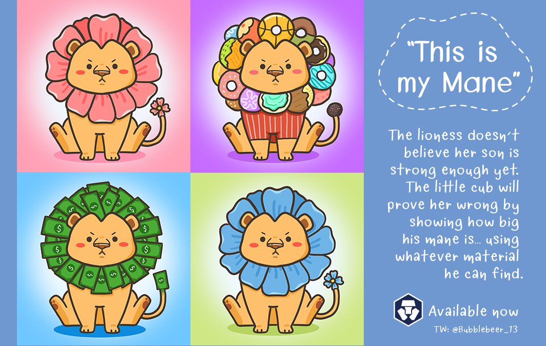 He just wanna tell his mom that 
"I am a big Lion. if you don't believe, 
look at my Mane!" 🦁
.
available now on
crypto.com/nft/collection…
.
 #cryptocom  #CRO  #cryptocomnft  #nfts #NFTCommunity #nftart $cro #cryptoart #cryptoartist  #nftcollectors #Cronos #LoadedLions  #CroFam