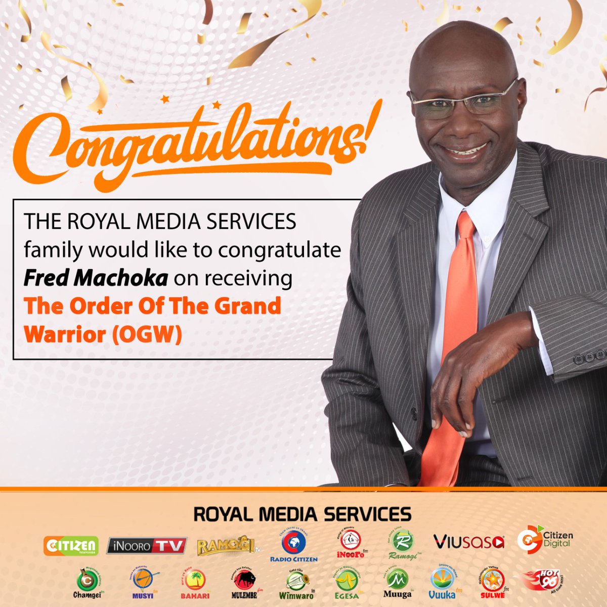citizentvkenya's tweet photo. Congratulations Fred Machoka on receiving The Order Of The Grand Warrior (OGW)

@fredomachoka https://t.co/nFYLwyjDhZ