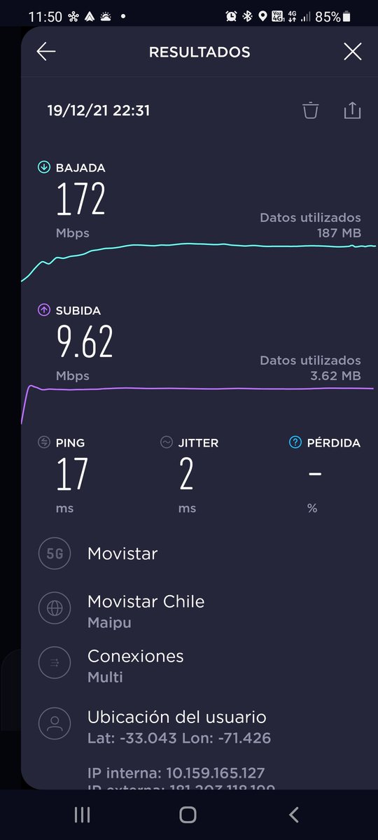 SenseiHiko's tweet photo. Mira @JM_Reviewer ayer encontré 5G Movistar en sector Quilpué, 5ta región. https://t.co/VmXAqy6v1f
