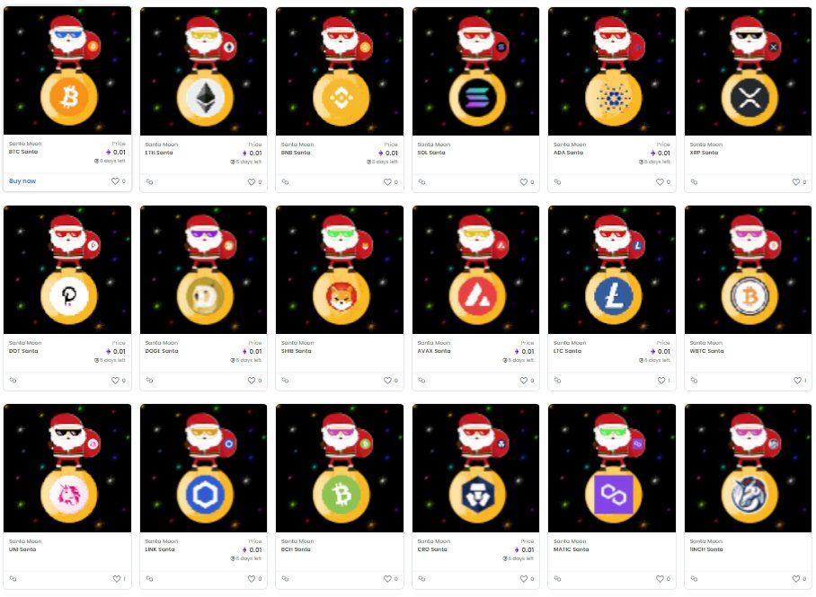 HOHOHO Monday morning 🎅
opensea.io/collection/san…
Santa's still waiting for you, go grab one for the coming holidays 🚀🌖
#santamoon #santamoonNFT #NFTCommunity #NFTcollections #nftcollectors #NFT #NFTs