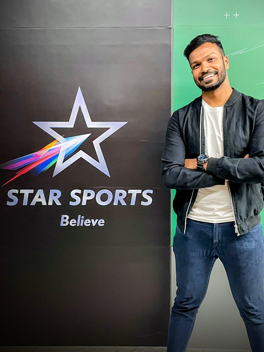 navkrish55's tweet photo. When I left Google I dreamt of this day! 

4 years, 4 auditions and 4 rejections later, here I am, in the @StarSportsIndia studio making my debut as an English commentator and presenter for the upcoming @ProKabaddi season! 

Still pinching myself. Can’t wait!

#believe https://t.co/Q4NUQa6D8W