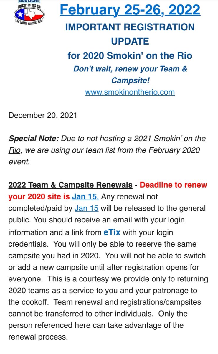 UPDATE for 2022!  Team renewal info is out via email from eTix.  RENEW by Jan 15th.